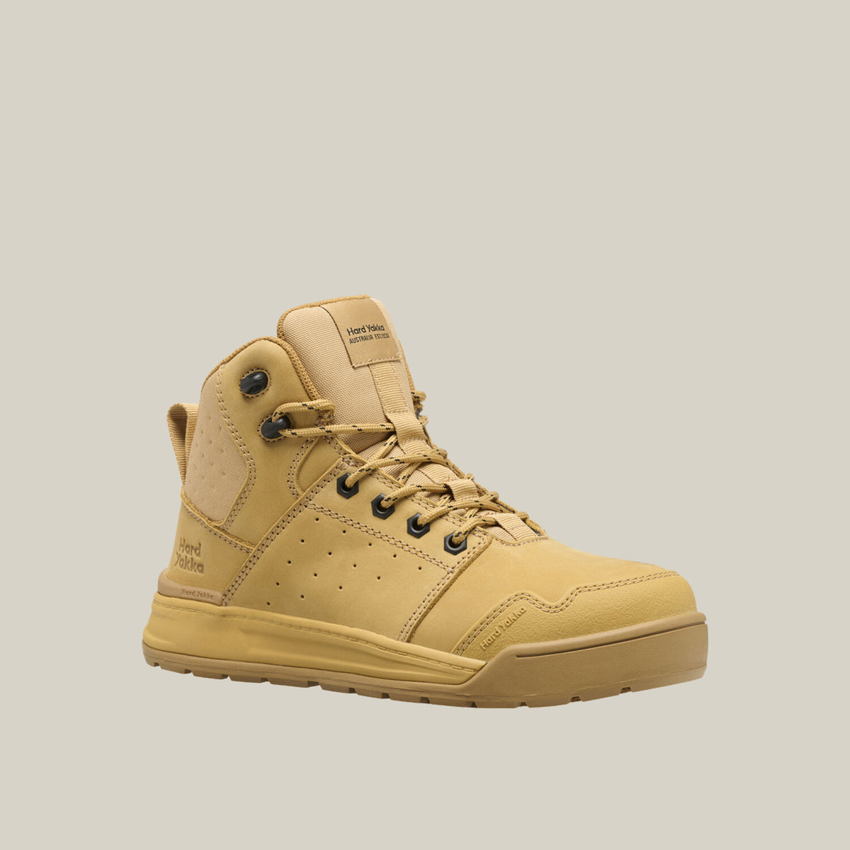 Hard Yakka Y60147 Women's Evolution Lace Up & Side Zip 5" Steel Toe Safety Boot - Wheat
