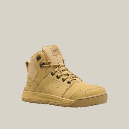 Hard Yakka Y60147 Women's Evolution Lace Up & Side Zip 5" Steel Toe Safety Boot - Wheat