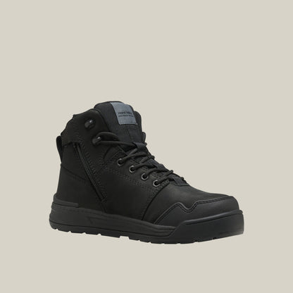 Hard Yakka Y60148 Women's Evolution Lace Up & Side Zip 5" Steel Toe Safety Boot - Black